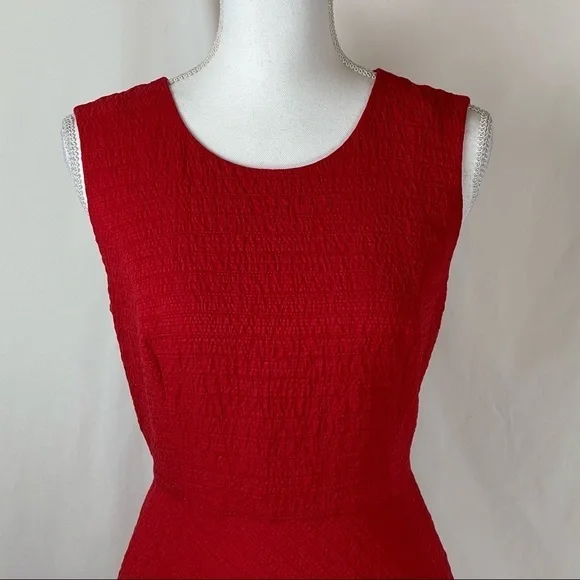 Talbots Red Textured Party Event Midi Dress - Picture 2 of 11